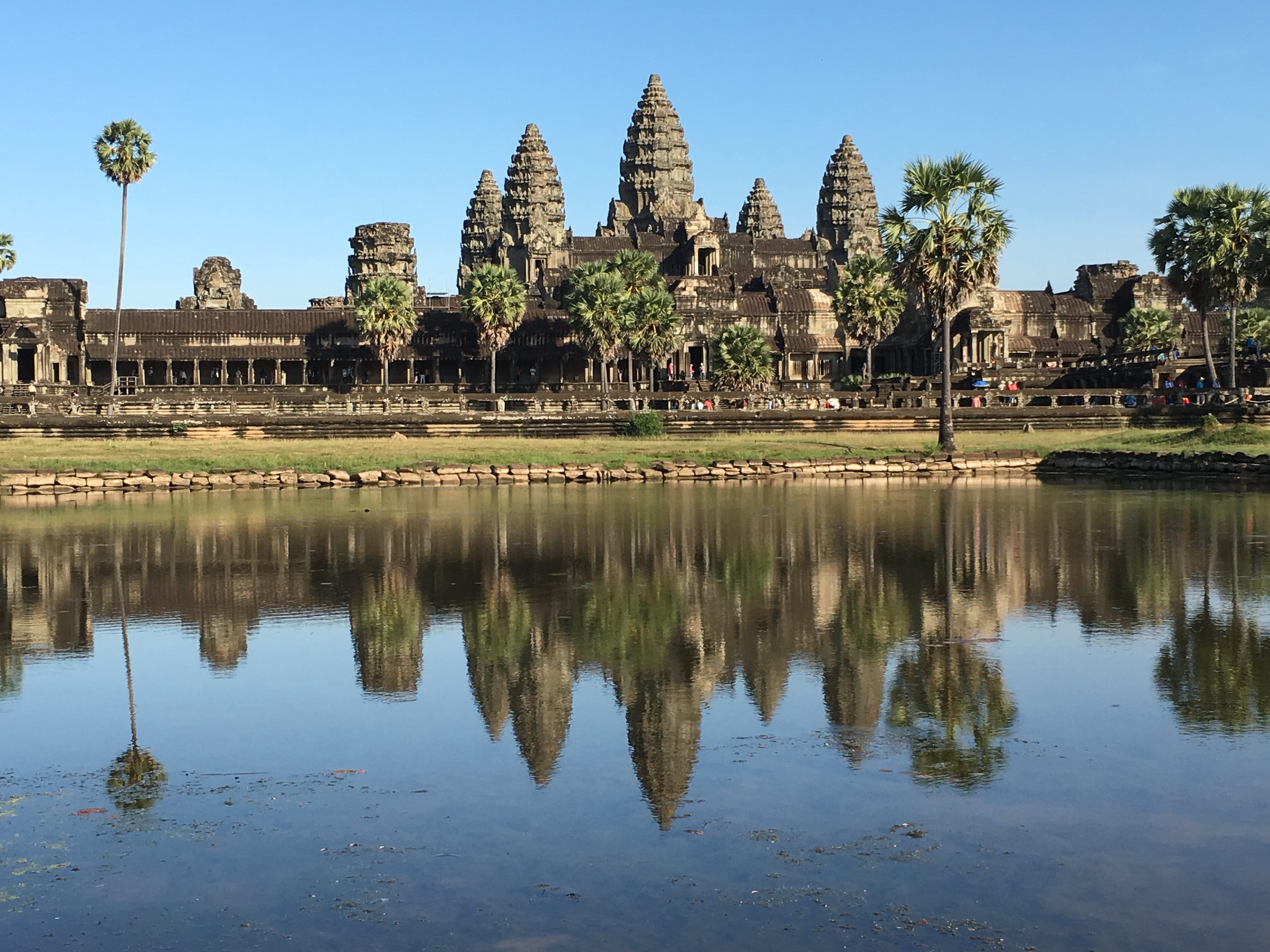 At Angkor Wat's expansive courtyard